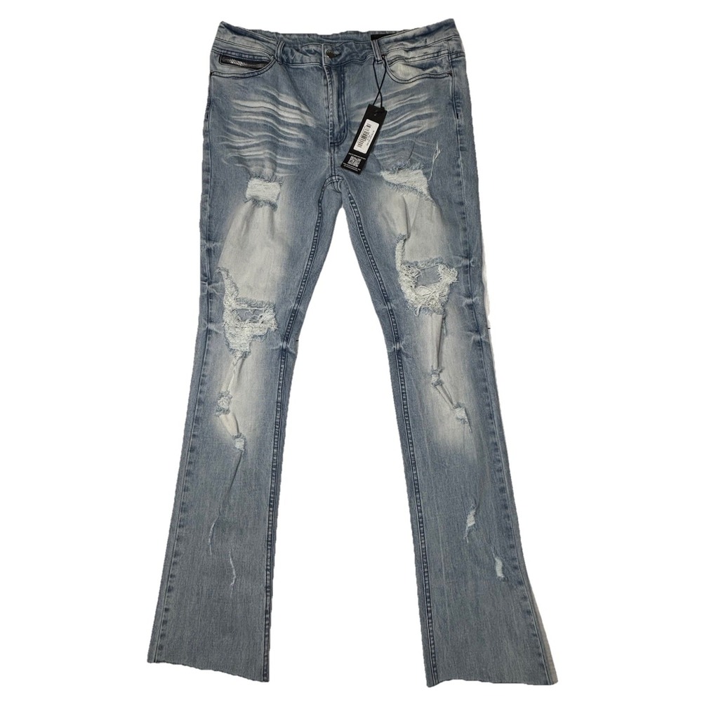Rockstar Original RSM225 Distressed‎ Light Wash Jeans Mens 36 Slim Denim NWT